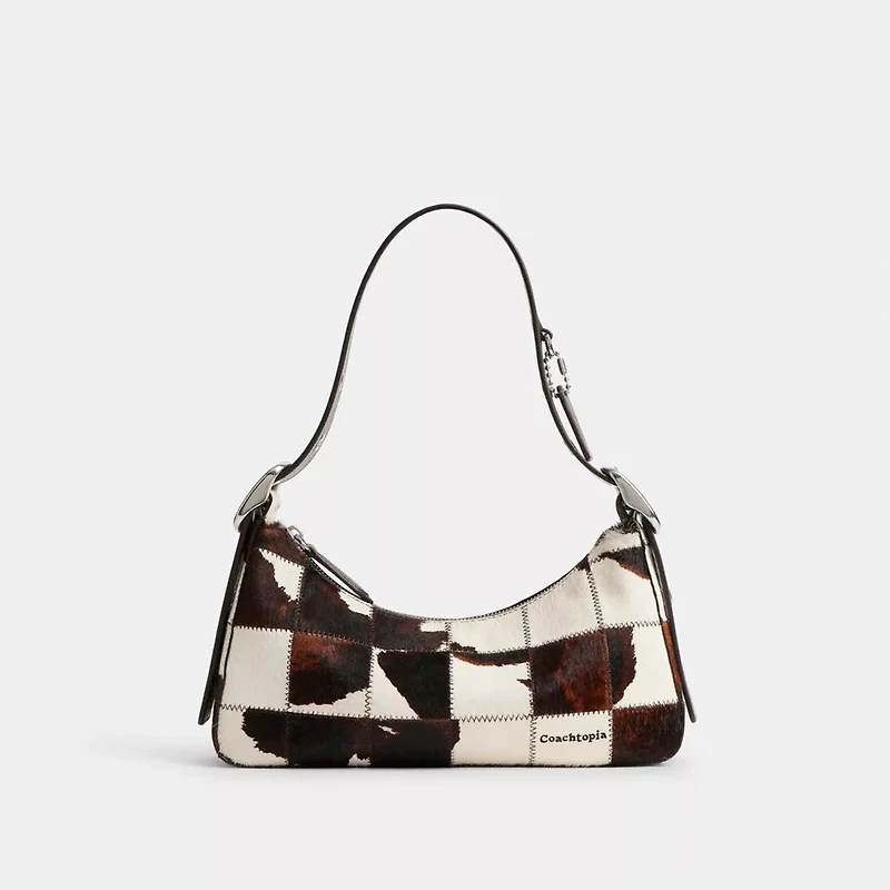 Shoulder Bag In Upcrafted Haircalf With Cow Print