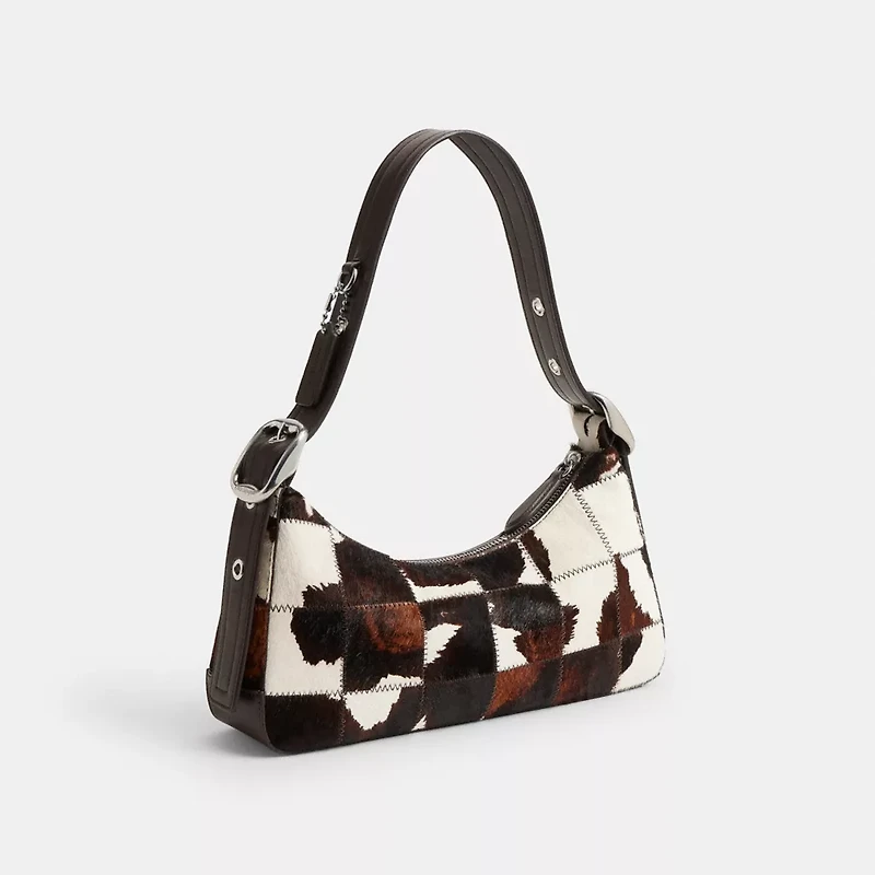 Shoulder Bag In Upcrafted Haircalf With Cow Print