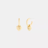 Signature Heart Charm Hoop Earrings