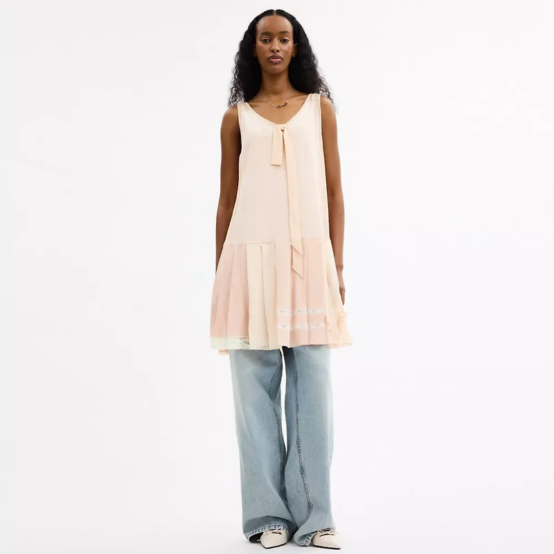 Pleated Bow Dress