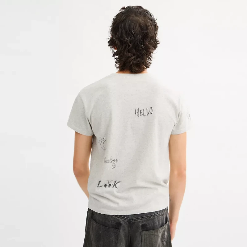 Bear Graphic Shrunken T Shirt Organic Cotton