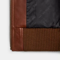Shrunken Leather Aviator Jacket