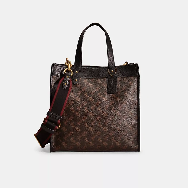 Restored Field Tote With Horse And Carriage Print