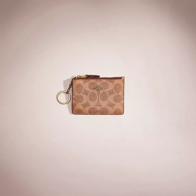 Restored Mini Skinny Id Case In Colorblock Signature Canvas