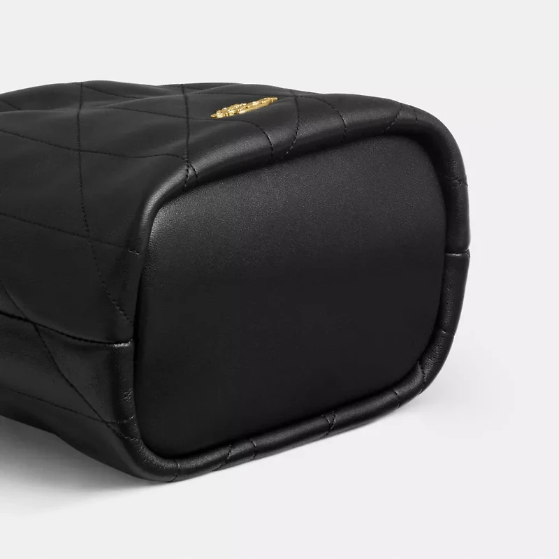 Faye Mini Drawstring Bag With Quilting