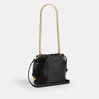 Faye Mini Drawstring Bag With Quilting