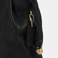 Faye Mini Drawstring Bag With Quilting