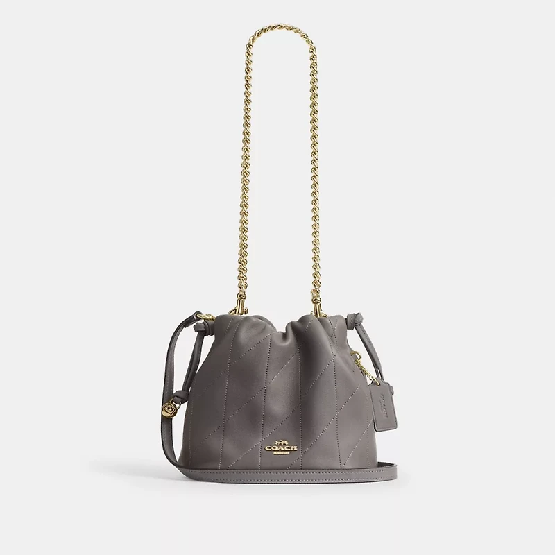 Faye Mini Drawstring Bag With Quilting