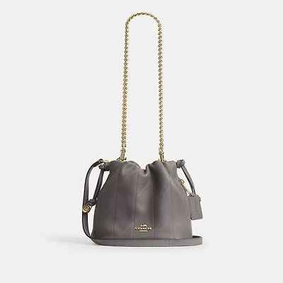 Faye Mini Drawstring Bag With Quilting