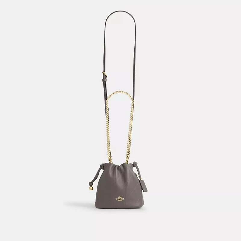 Faye Mini Drawstring Bag With Quilting