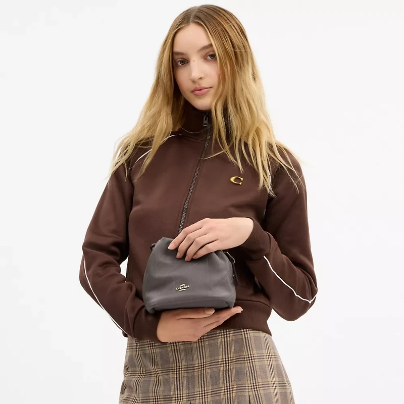 Faye Mini Drawstring Bag With Quilting