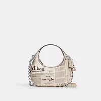 Carmen Mini Crossbody Bag With Newspaper Print