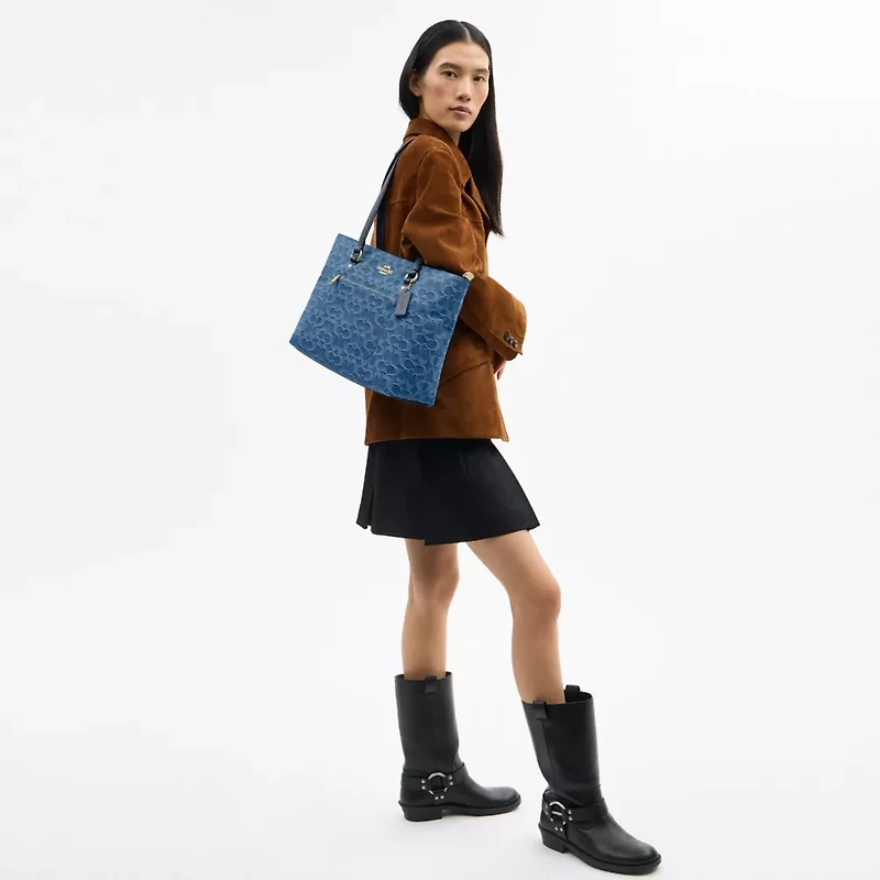 Station Tote Bag In Signature Denim