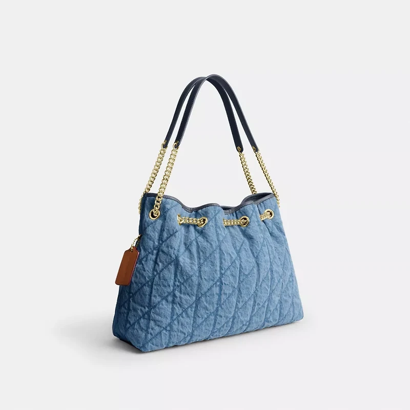 Evelyn Shoulder Bag In Regenerative Cotton With Quilting