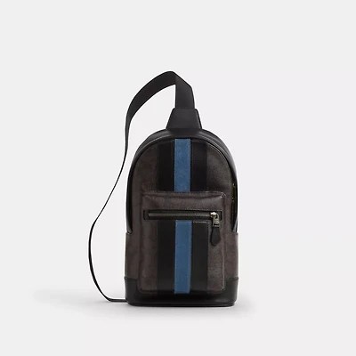 West Pack In Signature Canvas With Varsity Stripe