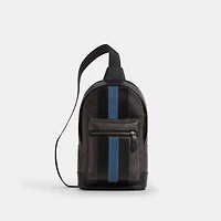 West Pack In Signature Canvas With Varsity Stripe