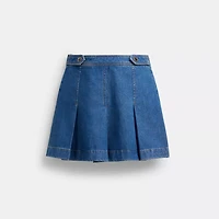 Denim Pleated Skirt