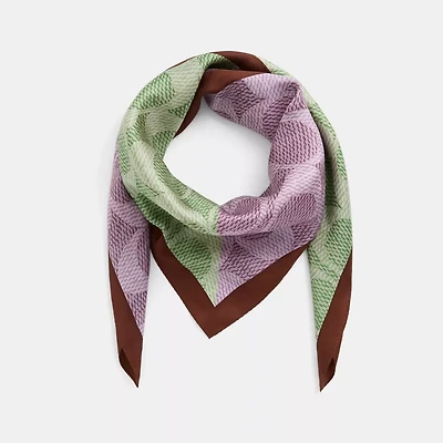 Restored Signature Patchwork Print Silk Square Scarf