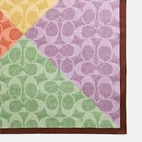 Restored Signature Patchwork Print Silk Square Scarf