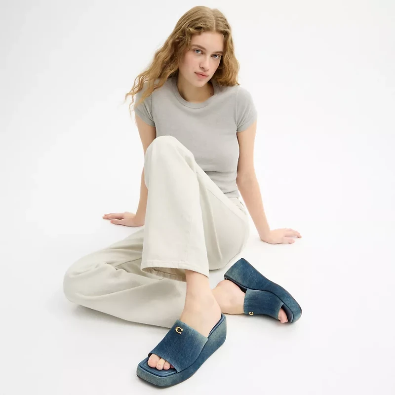 Marie Platform Sandal Loved Denim