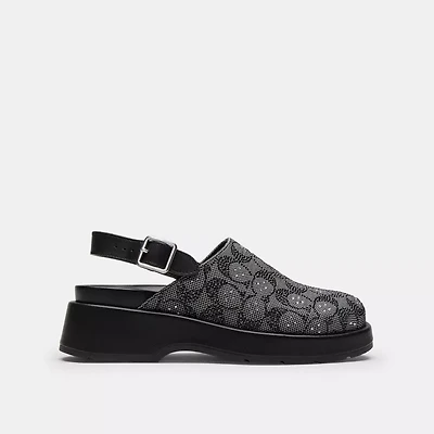 Sculpted C Platform Clog Crystal Signature Jacquard