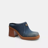 Sculpted C Heeled Mule Loved Denim