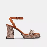 Platform Sandal In Crystal Signature Jacquard