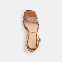 Platform Sandal In Crystal Signature Jacquard