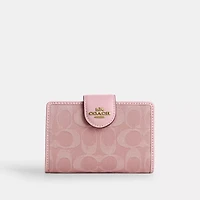 Medium Corner Zip Wallet In Signature Denim