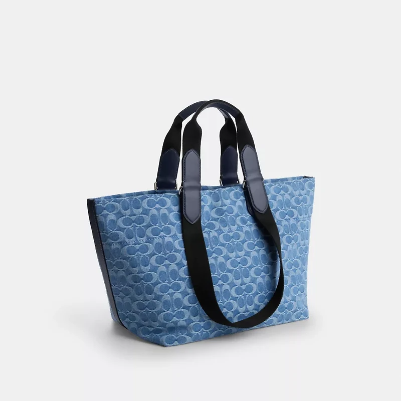 Small Tour Tote Bag In Signature Denim