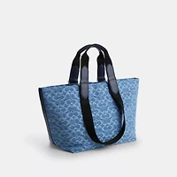 Small Tour Tote Bag In Signature Denim