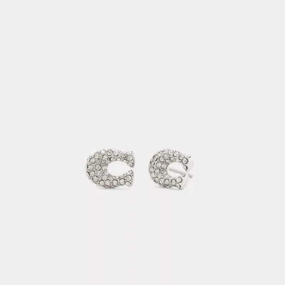 Pavé C Stud Earrings