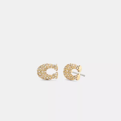 Pavé C Stud Earrings