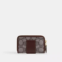 Essential Small Zip Around Card Case In Signature Jacquard