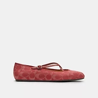 Phoebe Ballet Flat In Signature Denim