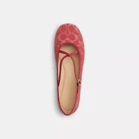 Phoebe Ballet Flat In Signature Denim