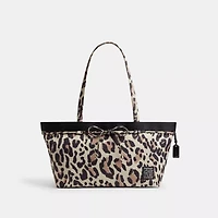 Coachtopia Loop Bow Tote Bag With Leopard Print