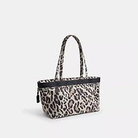 Coachtopia Loop Bow Tote Bag With Leopard Print