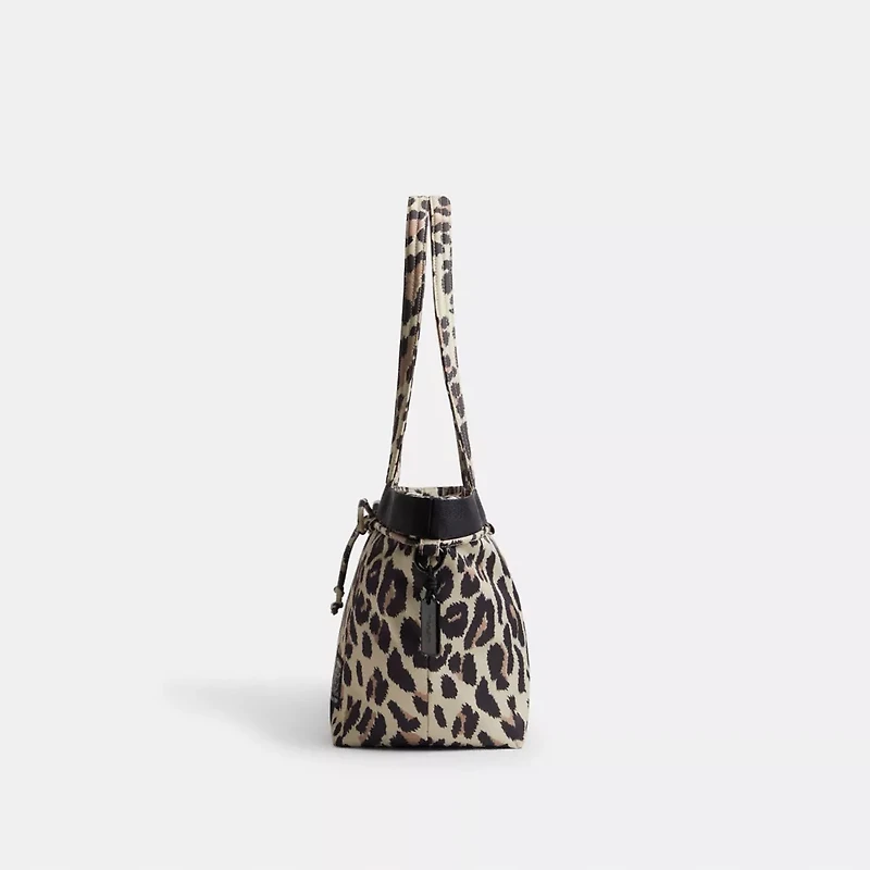 Coachtopia Loop Bow Tote Bag With Leopard Print
