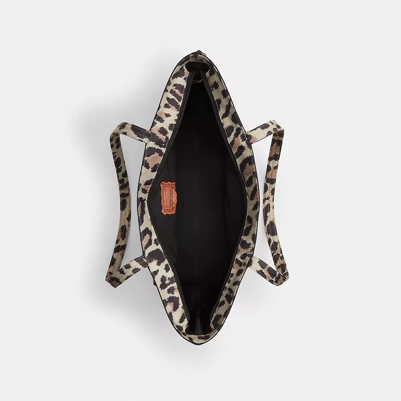 Coachtopia Loop Bow Tote Bag With Leopard Print