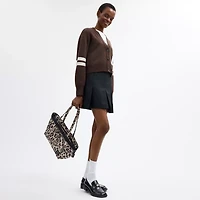 Coachtopia Loop Bow Tote Bag With Leopard Print