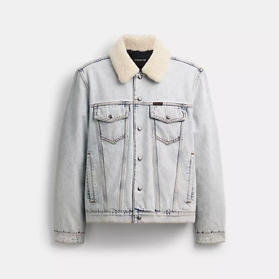 Denim Jacket With Shearling Collar