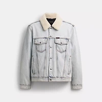 Denim Jacket With Shearling Collar