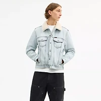 Denim Jacket With Shearling Collar