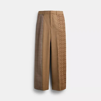 Combo Plaid Tailored Pants