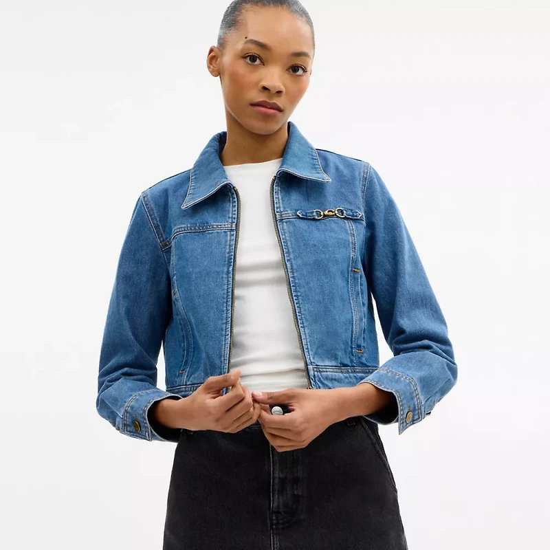 Sculpted C Shrunken Denim Jacket Organic Cotton