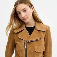 Asymmetric Suede Jacket
