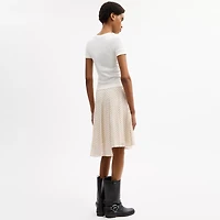 Printed Asymmetrical Pleated Skirt