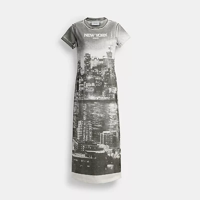 Postcard Graphic T-Shirt Dress Organic Cotton