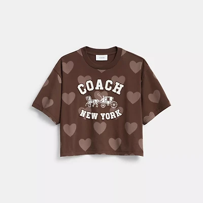 Horse And Carriage Heart Cropped T-Shirt Organic Cotton